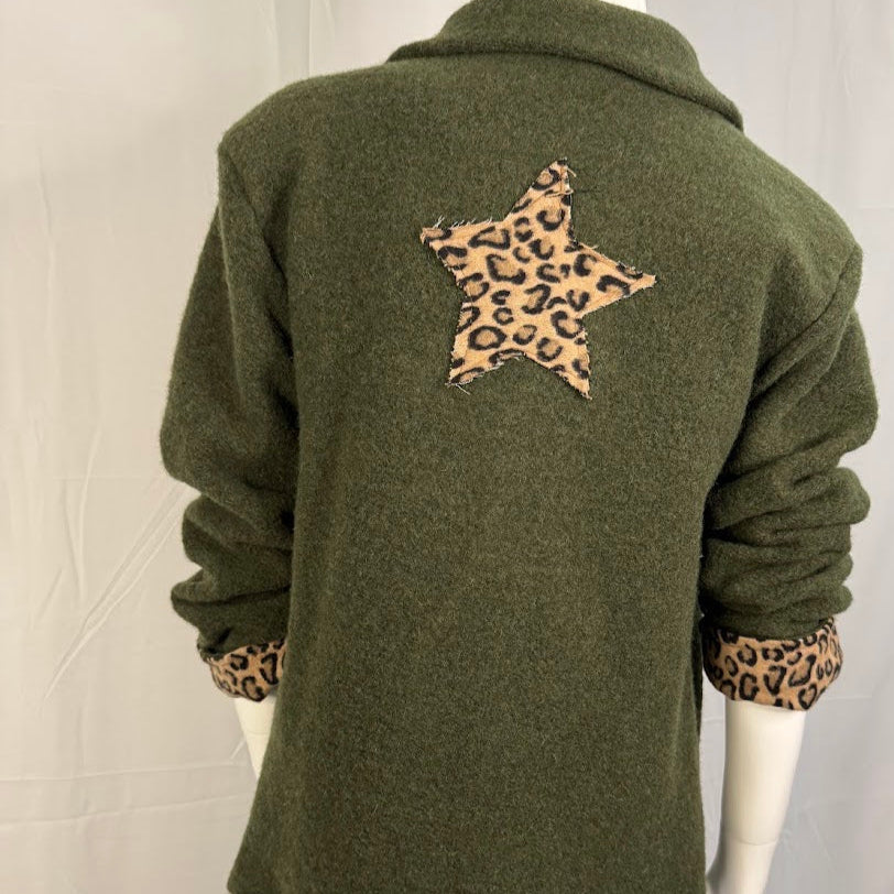 Blazer Fazenda Forrada com detalhes em Tigresa - VERDE