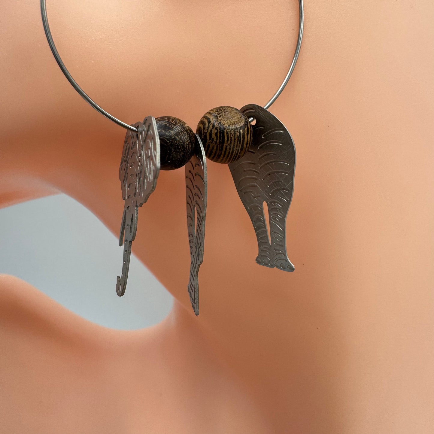 Brincos Elefante Camadas Prateado