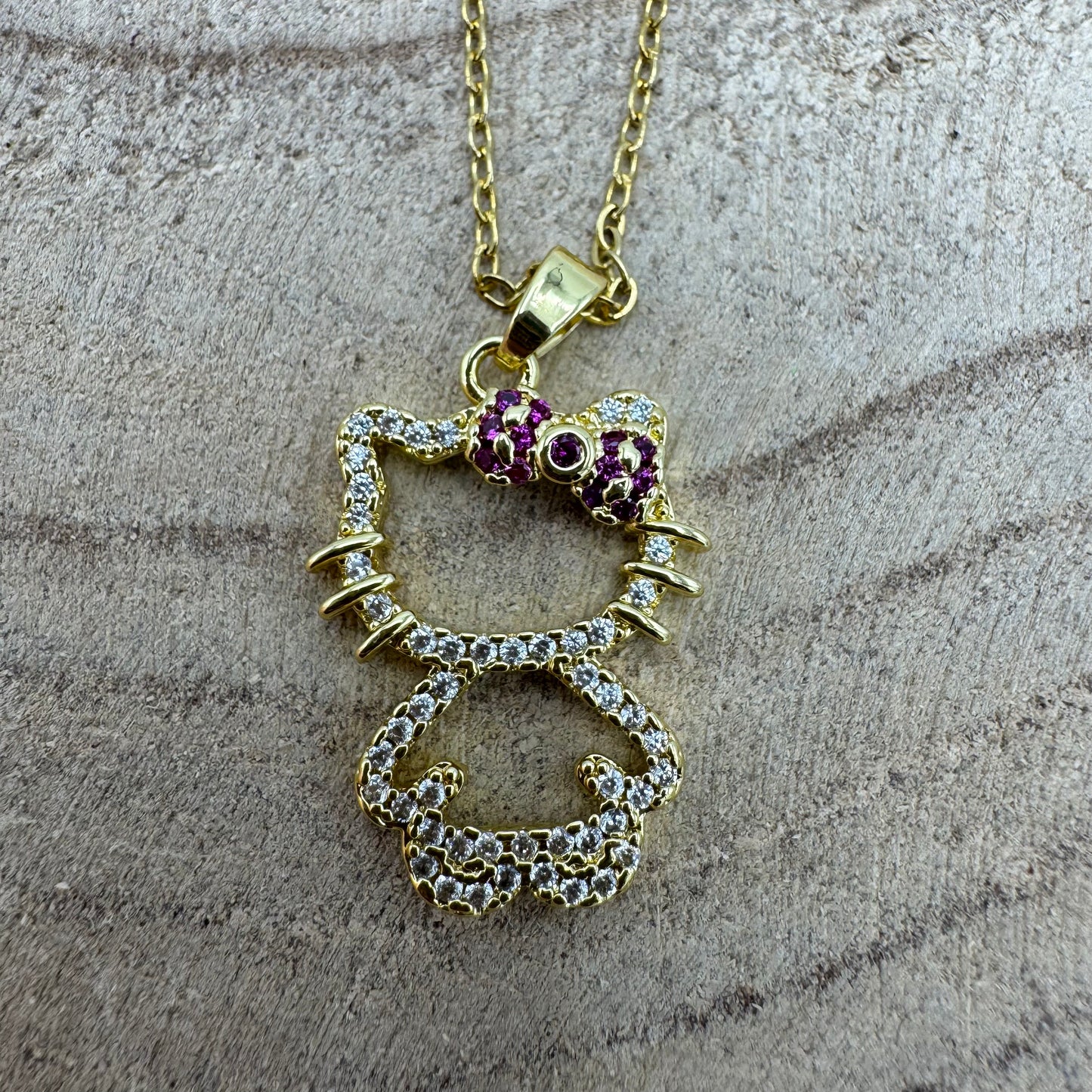 Fio Hello Kitty Brilhantes Dourado (Oferta Brincos)