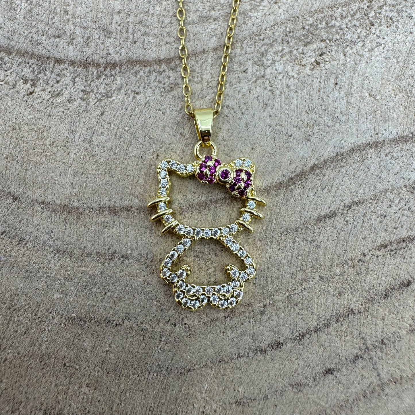 Fio Hello Kitty Brilhantes Dourado (Oferta Brincos)