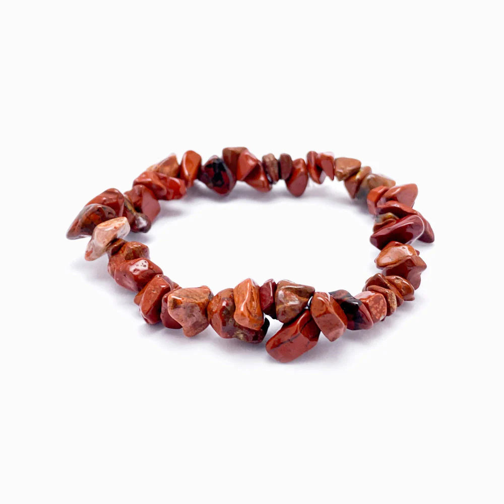 Pulseira Cascalho Jaspe Vermelho