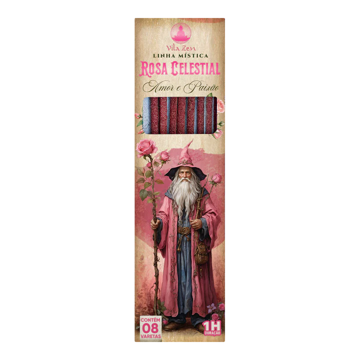Incenso Vila Zen Rosa Celestial - Amor e Paixão