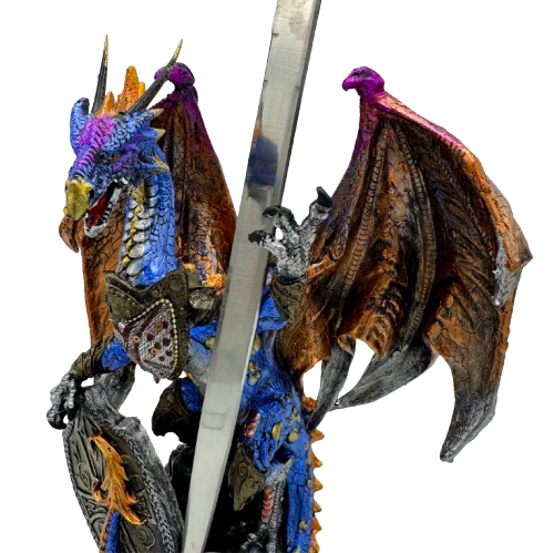 Dragão Lenda Escura com Escudo de Fogo