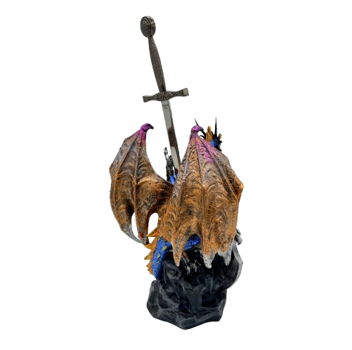 Dragão Lenda Escura com Escudo de Fogo