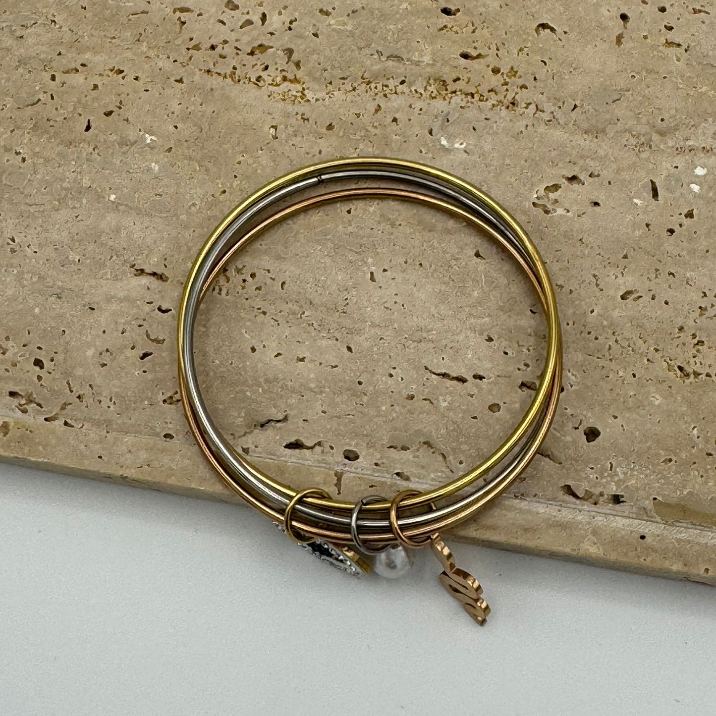 Pulseira Mau-Olhado, Serpent e Bolinha, Prata e Prateada