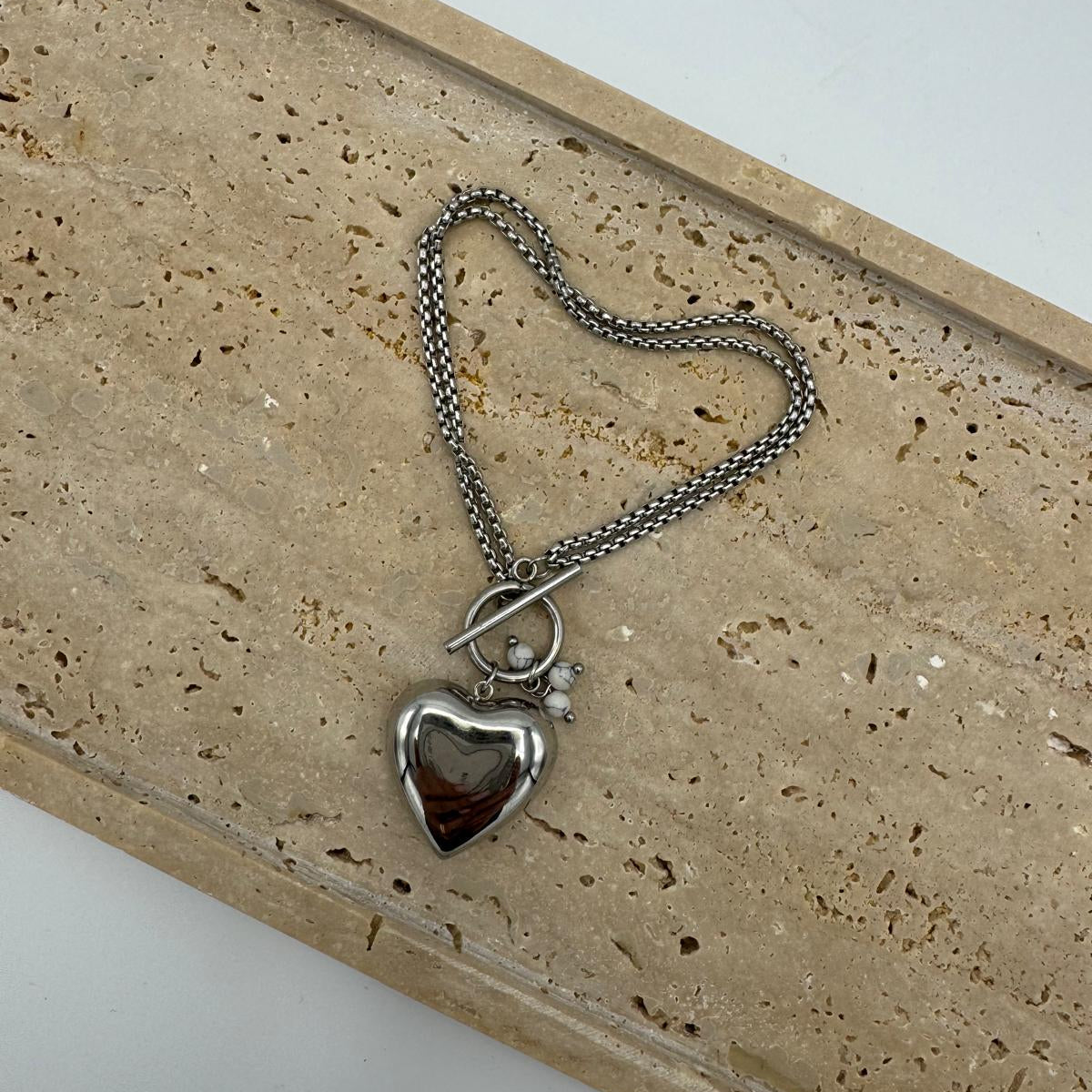 Pulseira Coração Prateado