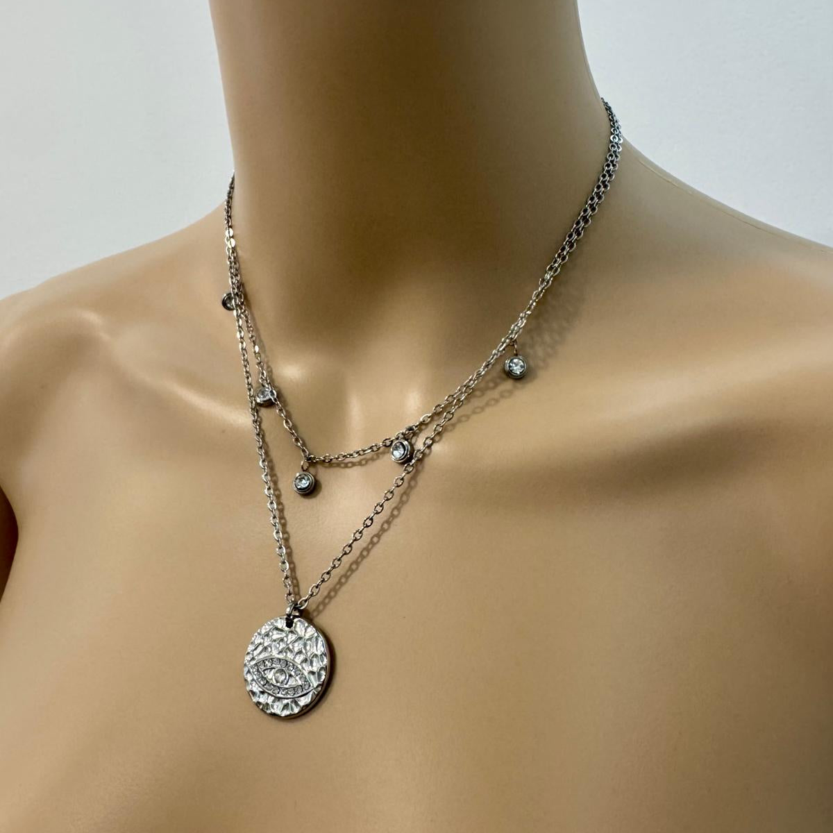 Colar Evil Eye Prateado (Variedades) - Essencia Pura