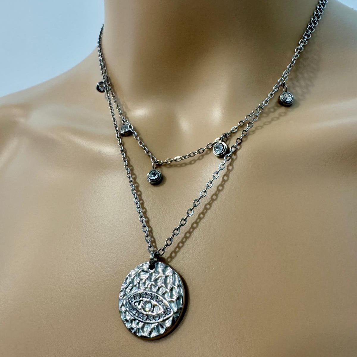 Colar Evil Eye Prateado (Variedades) - Essencia Pura