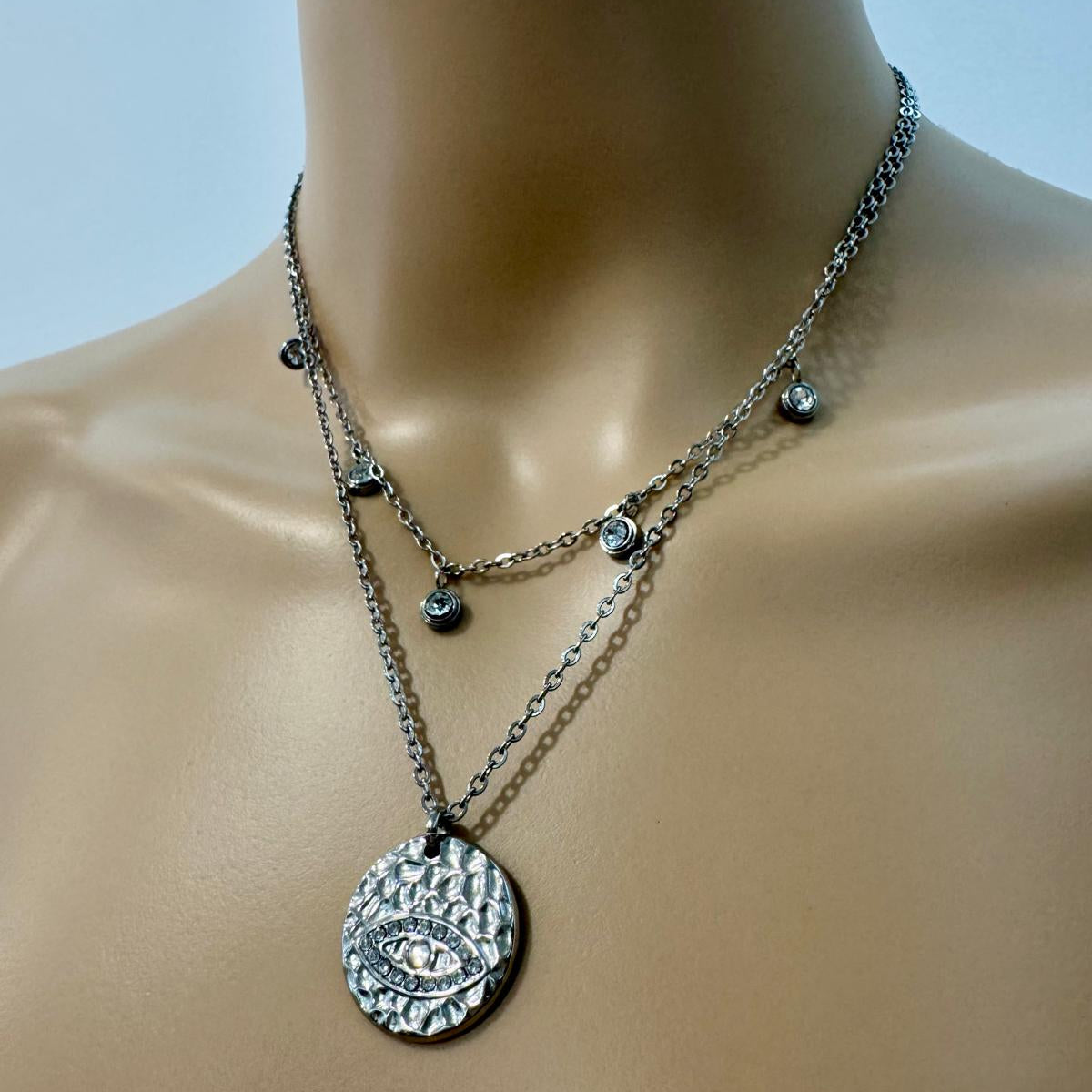 Colar Evil Eye Prateado (Variedades) - Essencia Pura