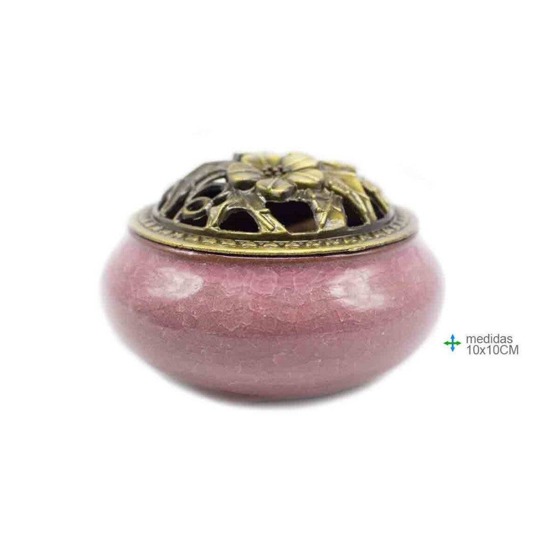 Queimador Rosa Incenso Cerâmica (10x10cm)