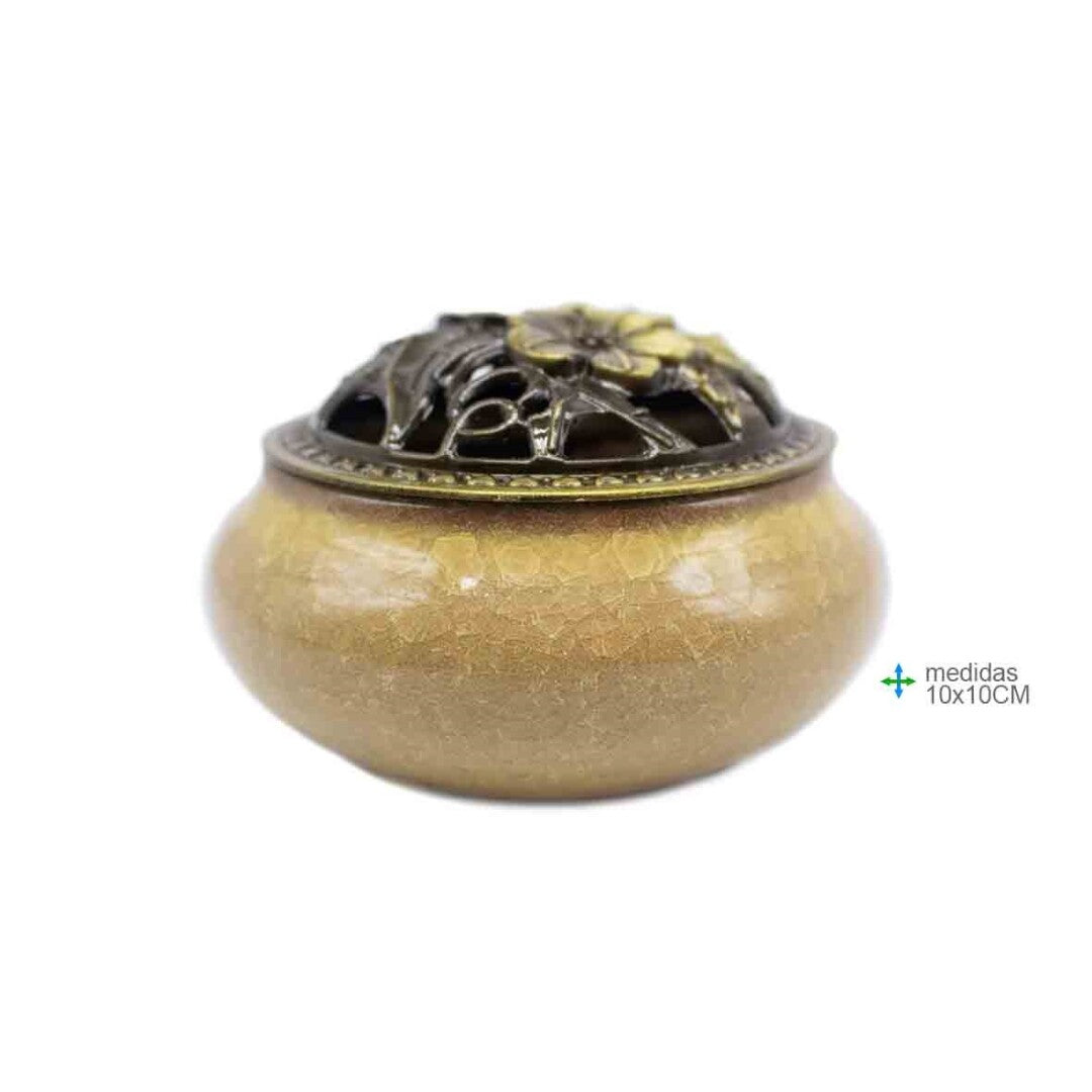 Queimador Amarelo Incenso Ceramica (10x10cm)