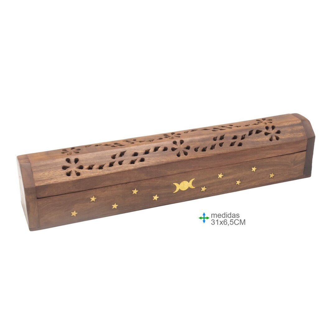 Porta Incenso Estojo Estrela/Lua (31cm)