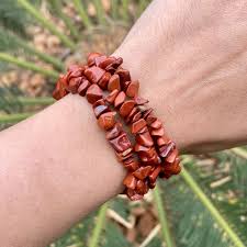 Pulseira Cascalho Jaspe Vermelho