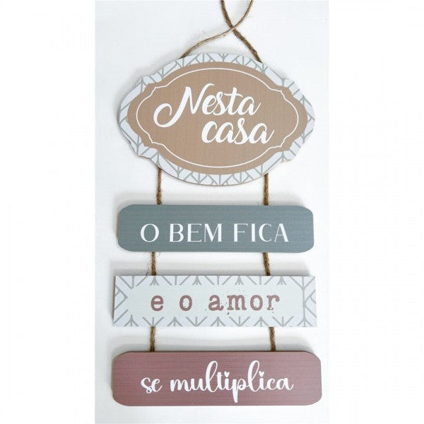 Placa Parede MDF (59x26cm)NESTA CASA