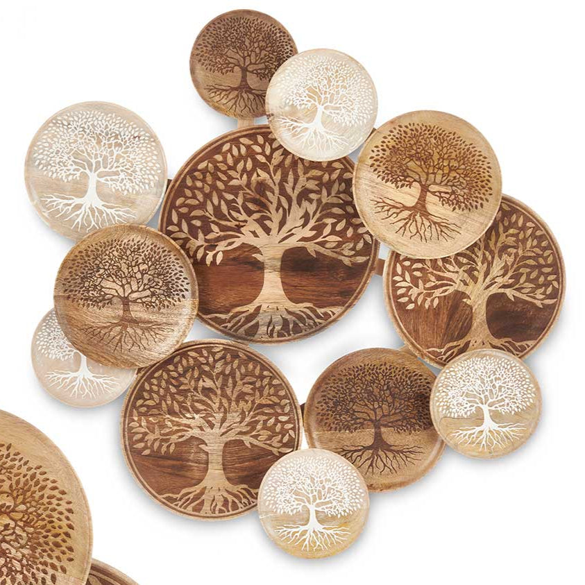 Decorção Parede MDF Arvore da Vida (Branco e Castanho)