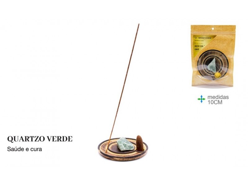 Suporte de Incensos com Pedra (Vareidade) Luz, Vida e Equilibrio