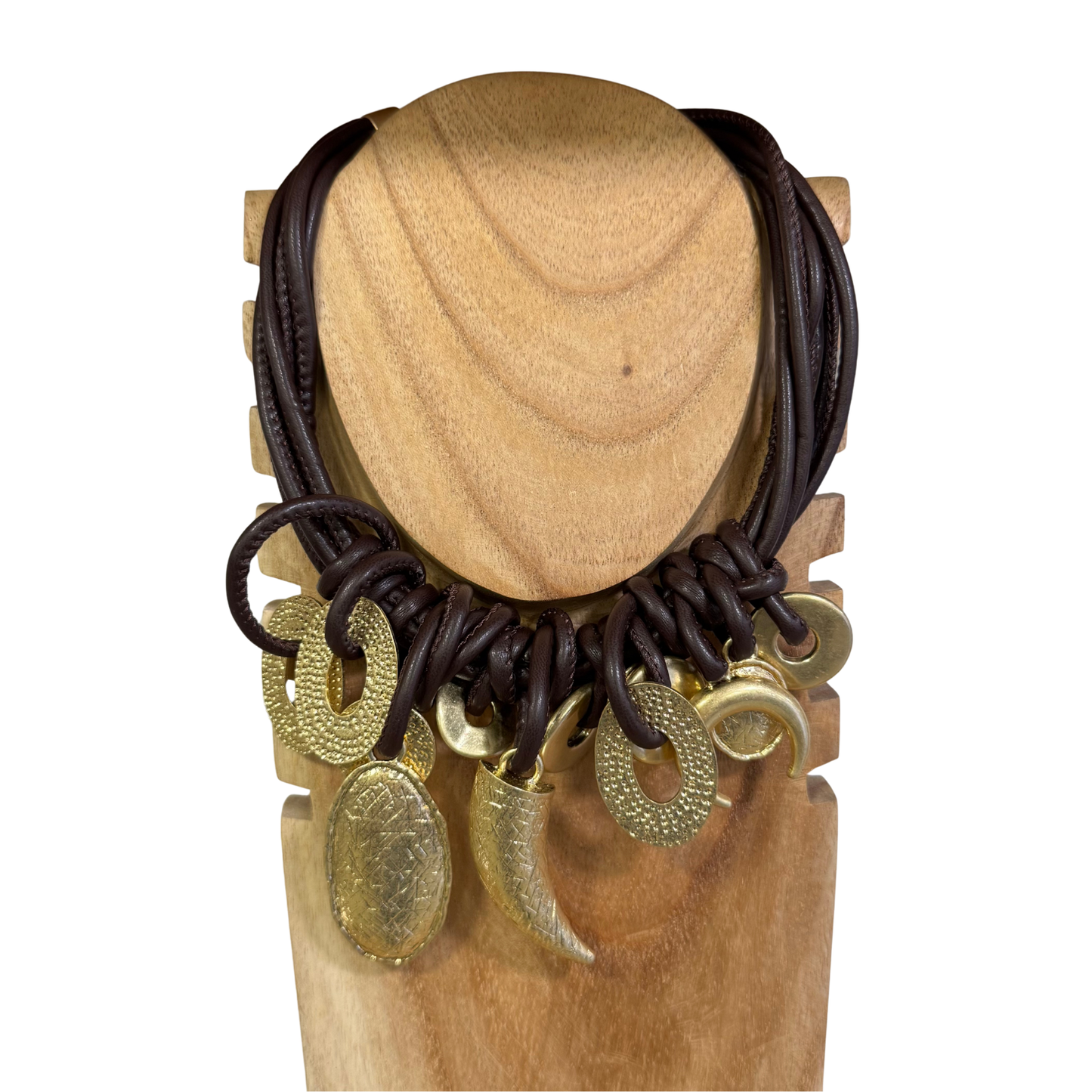 Colar Comprido Azuis, Bege e Tigrados C33 WN P65