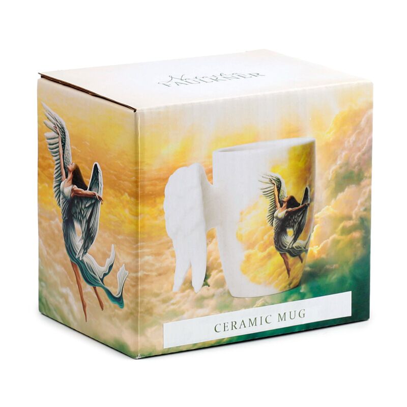 Caneca de Ceramica com Imagem e Asas de Anjo