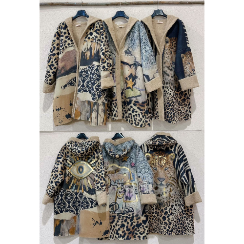 Casaco Estampado Bege Animal Print Leopardo