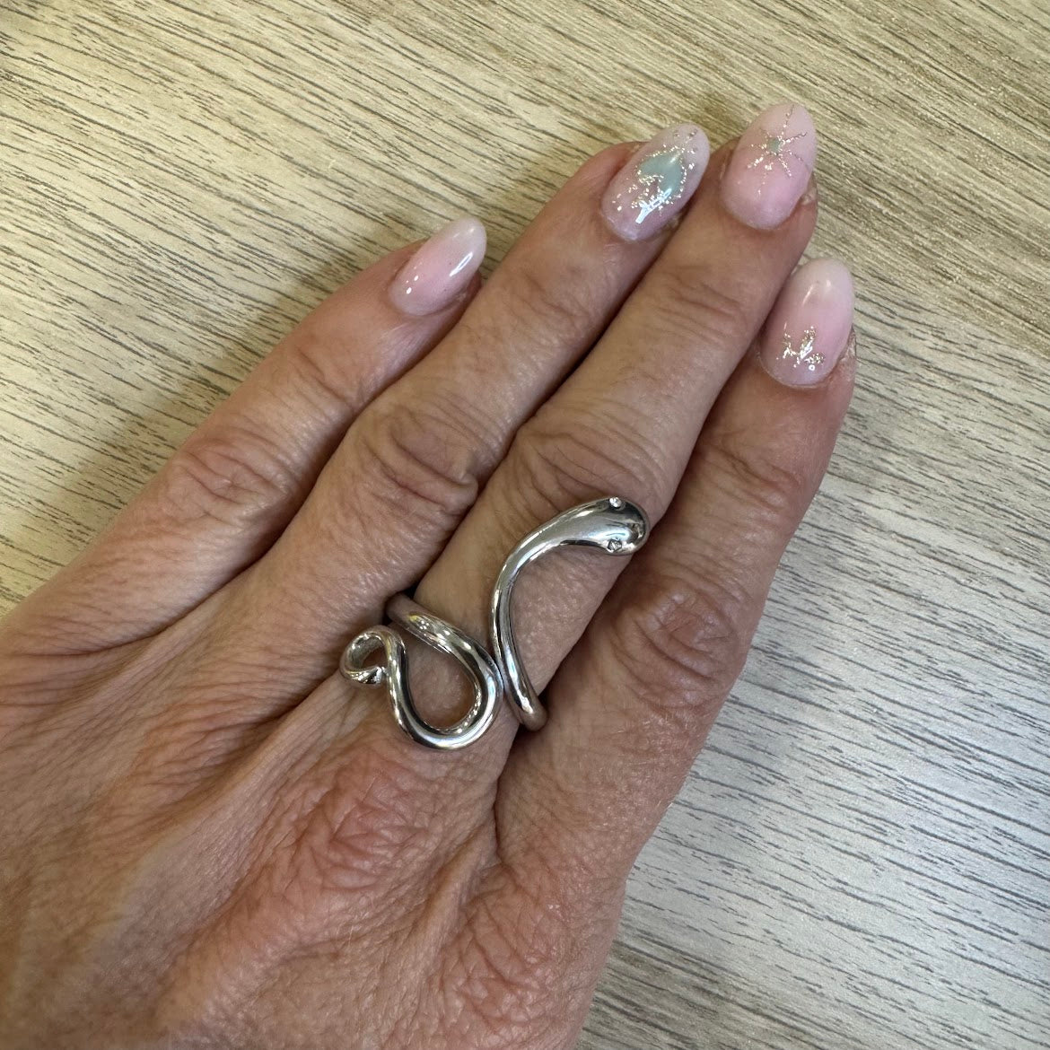 Anel Inox Serpente Simples VARIEDADES (Prateado/Dourado)