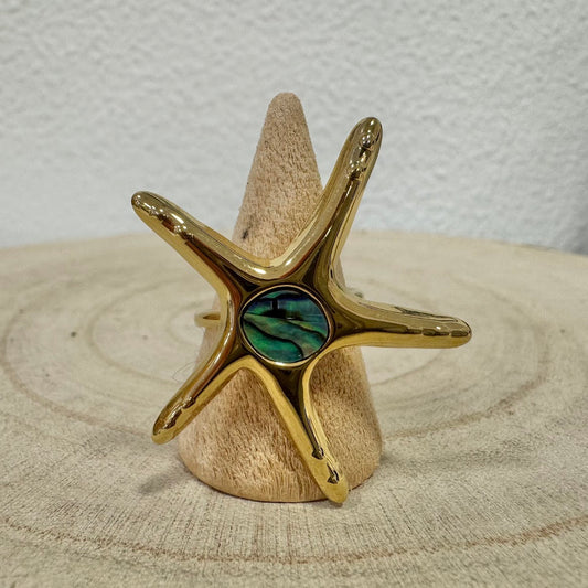 Anel Estrela Gigante com Perola Reflexo VARIEDADES Prateado