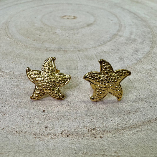 Brincos Estrelas do Mar Dourado
