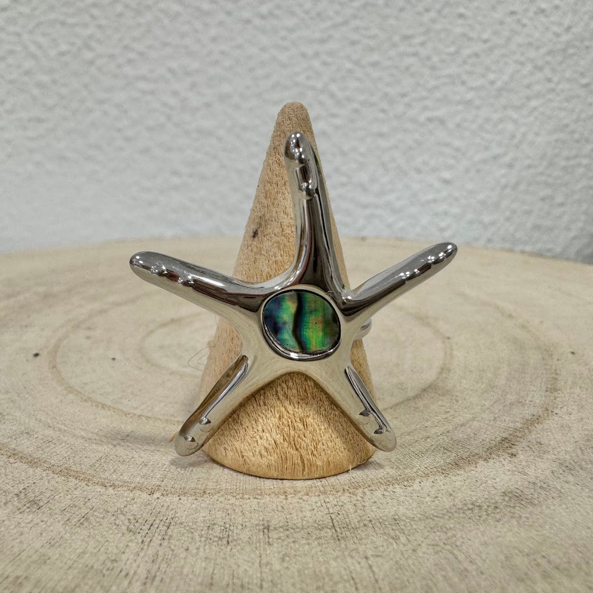 Anel Estrela Gigante com Perola Reflexo VARIEDADES Prateado