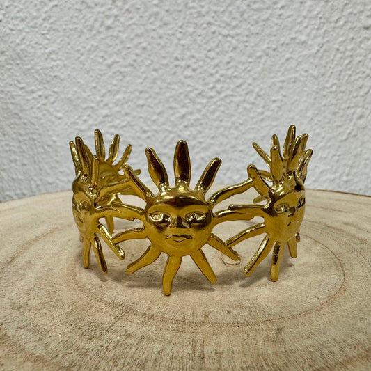 Pulseira Aberta, Dourado, Sol