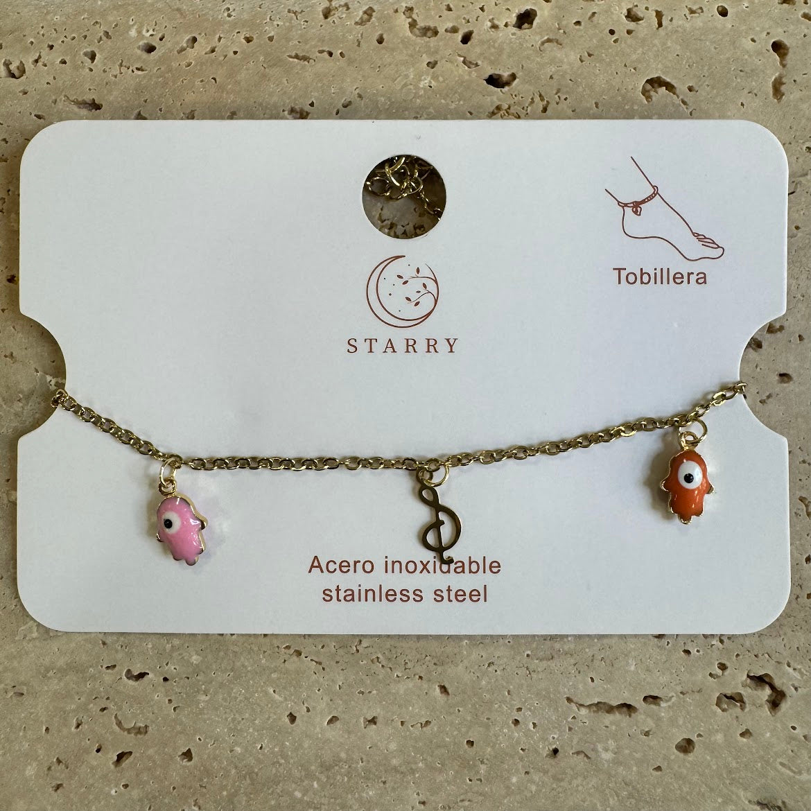 Pulseira de Pé, Mão Hamsa Coloridas VARIEDADES
