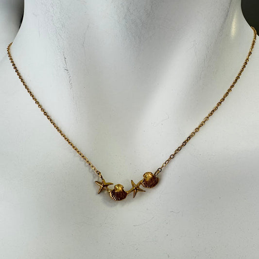 Colar de Aço, Simples Marinhos, Dourado