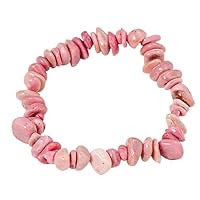 Pulseira Cascalho Rodonita (Rosa)
