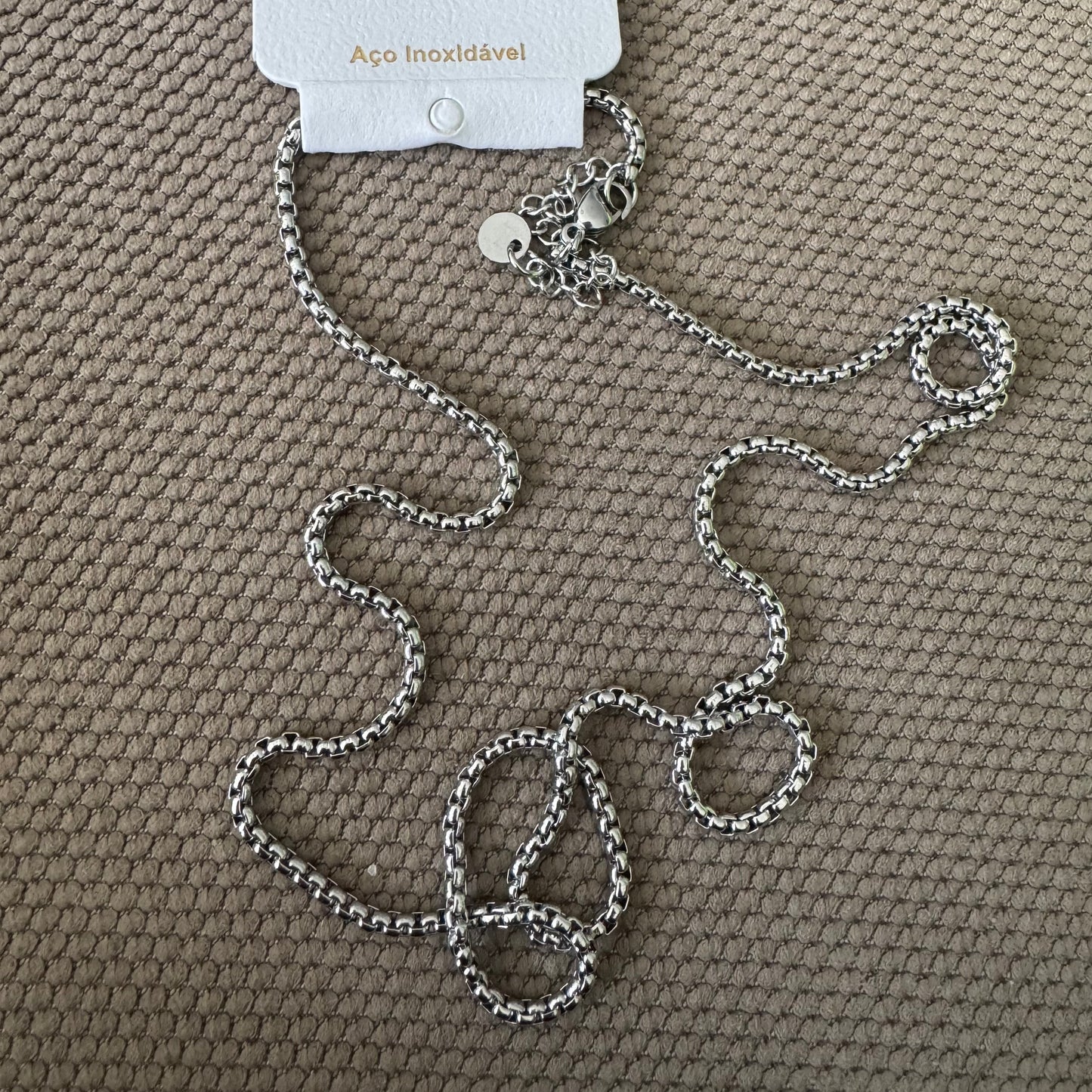 Corrente Comprida Simples Homem Prateada