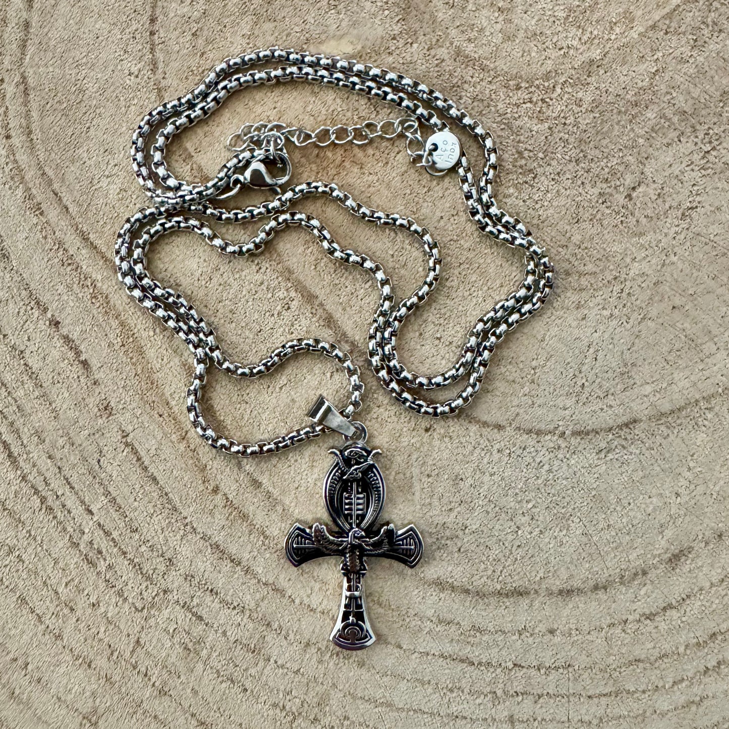 pendente Homem Prateado - Ankh Cruz Egípcia