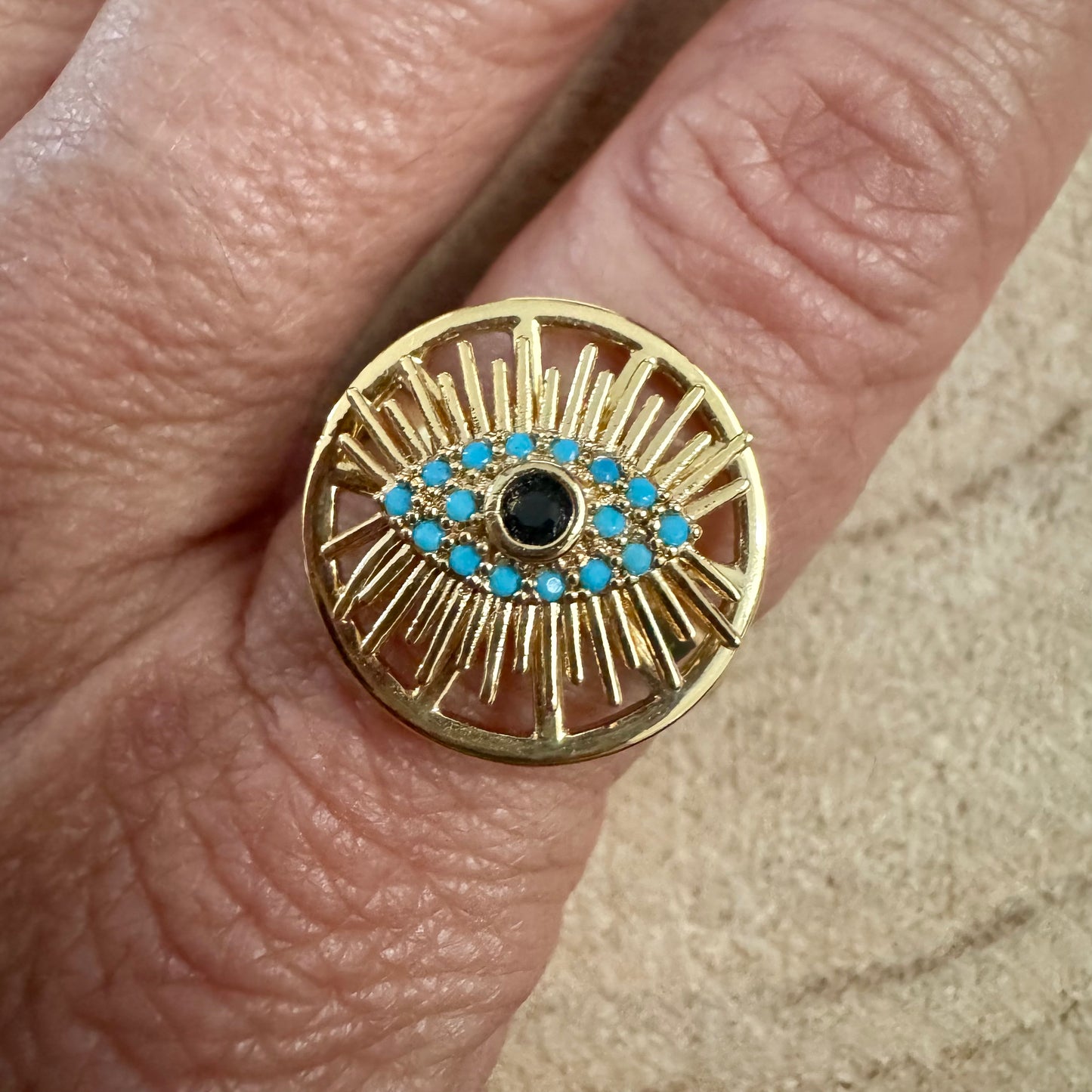 Anel Olho Rotativo Dourado