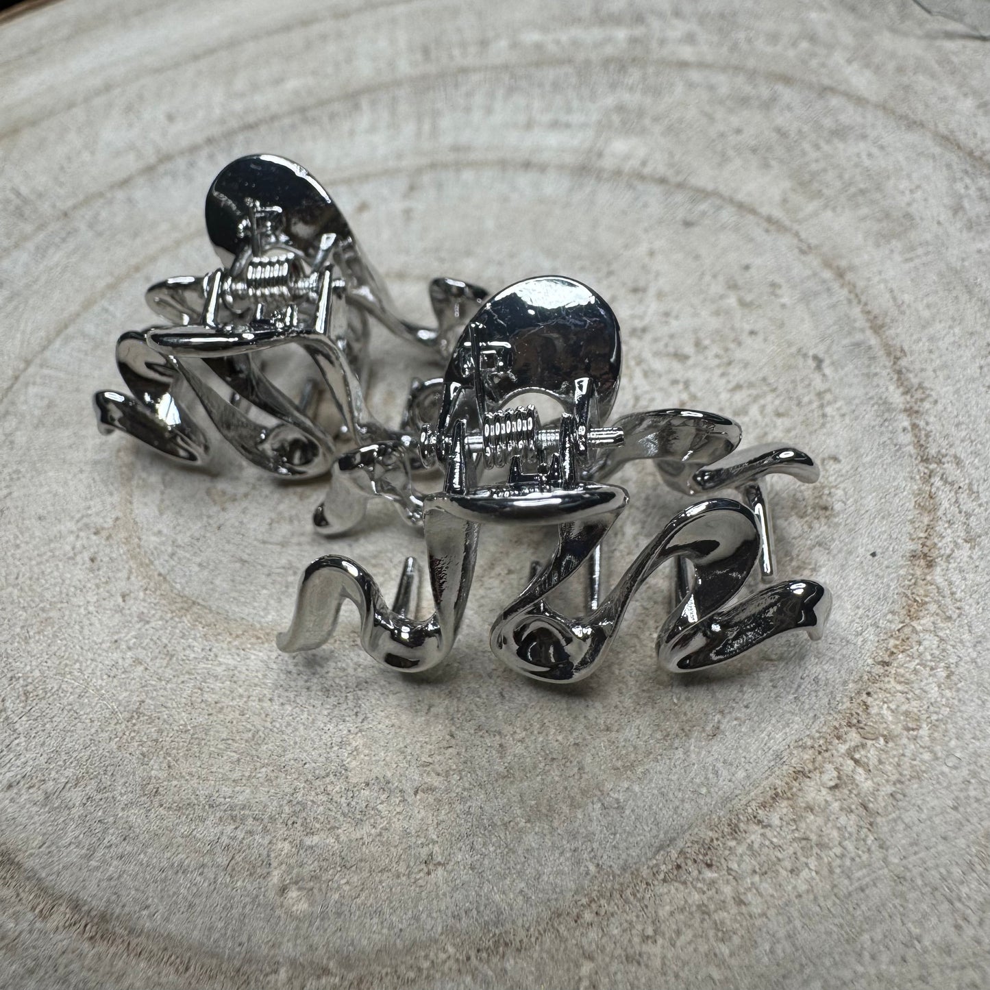 Molas de Cabelo Mini Torcidas Prateado