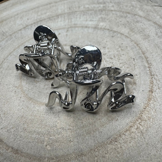 Molas de Cabelo Mini Torcidas Prateado