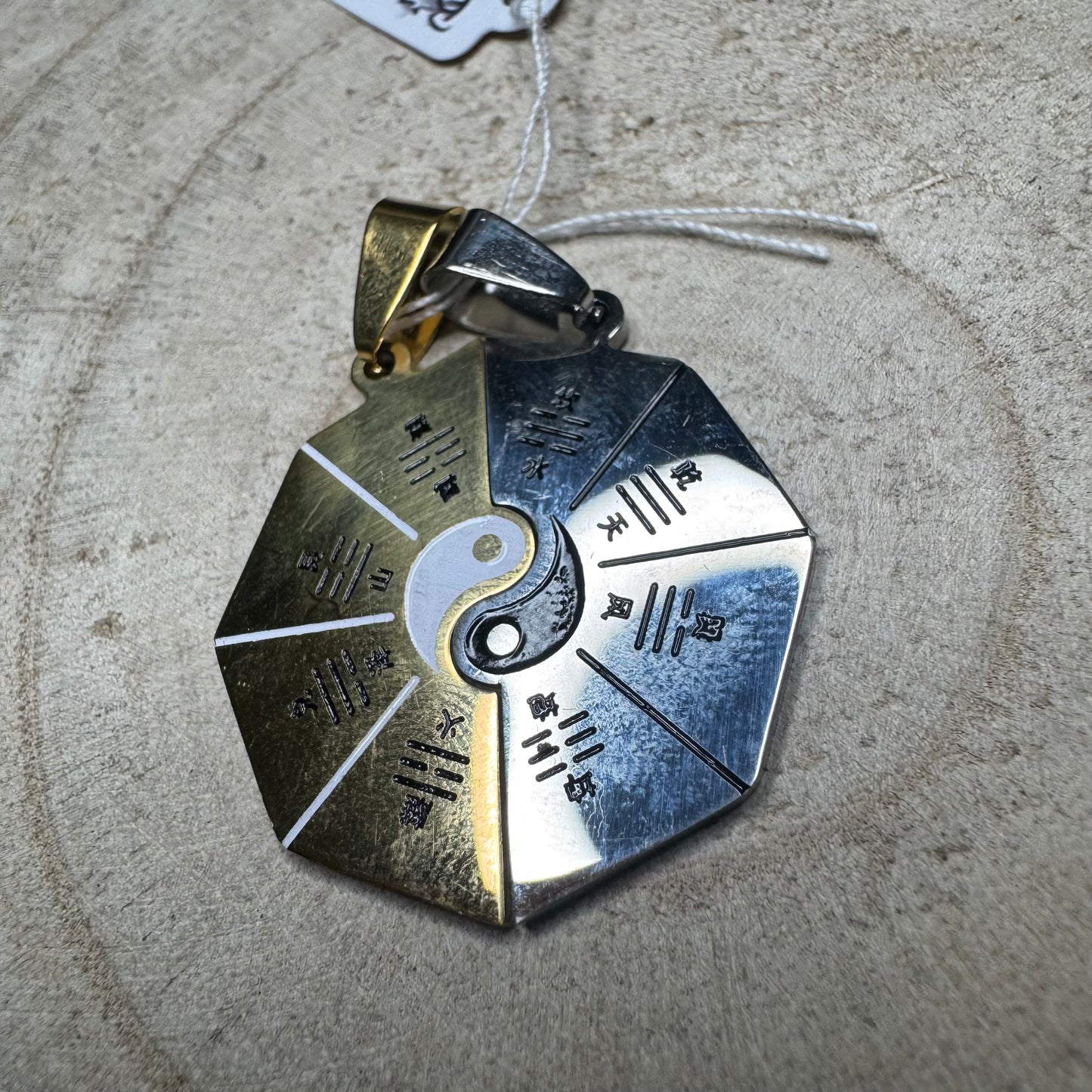 Pendente Duplo Yin-Yong Prateado e Dourado