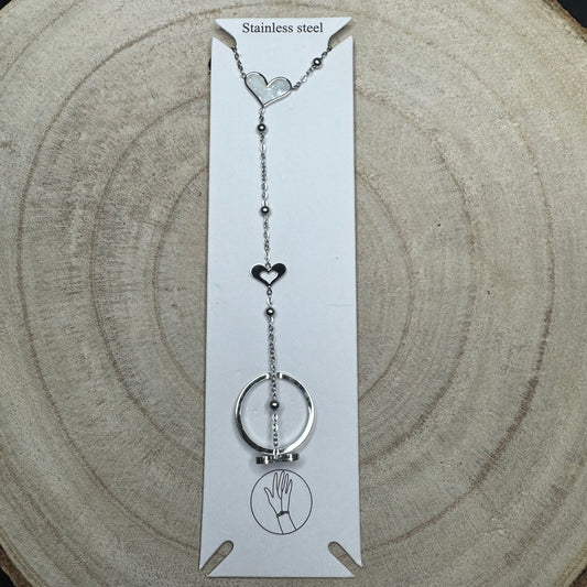 Pulseira de Dedo Brilhantes Coração