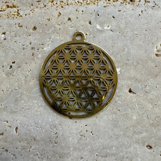 Medalhas Pendentes Variados DOURADOS Flor da Vida