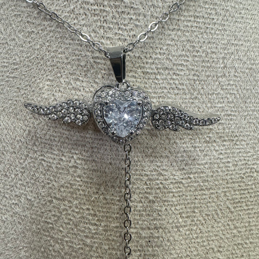 Fio Brilhantes Asas que Batem Prateado