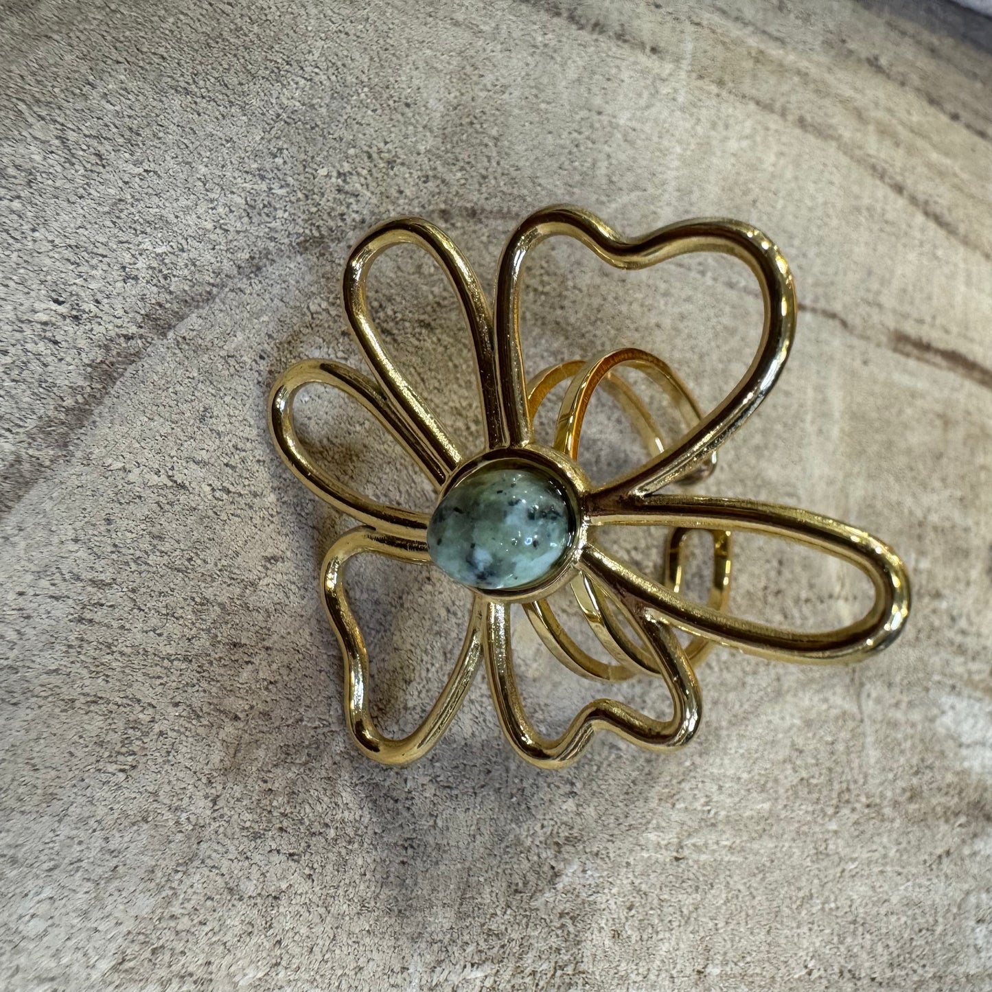 Anel Flor Assimétrica Grande Serpentina