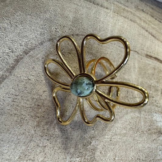 Anel Flor Assimétrica Grande Serpentina