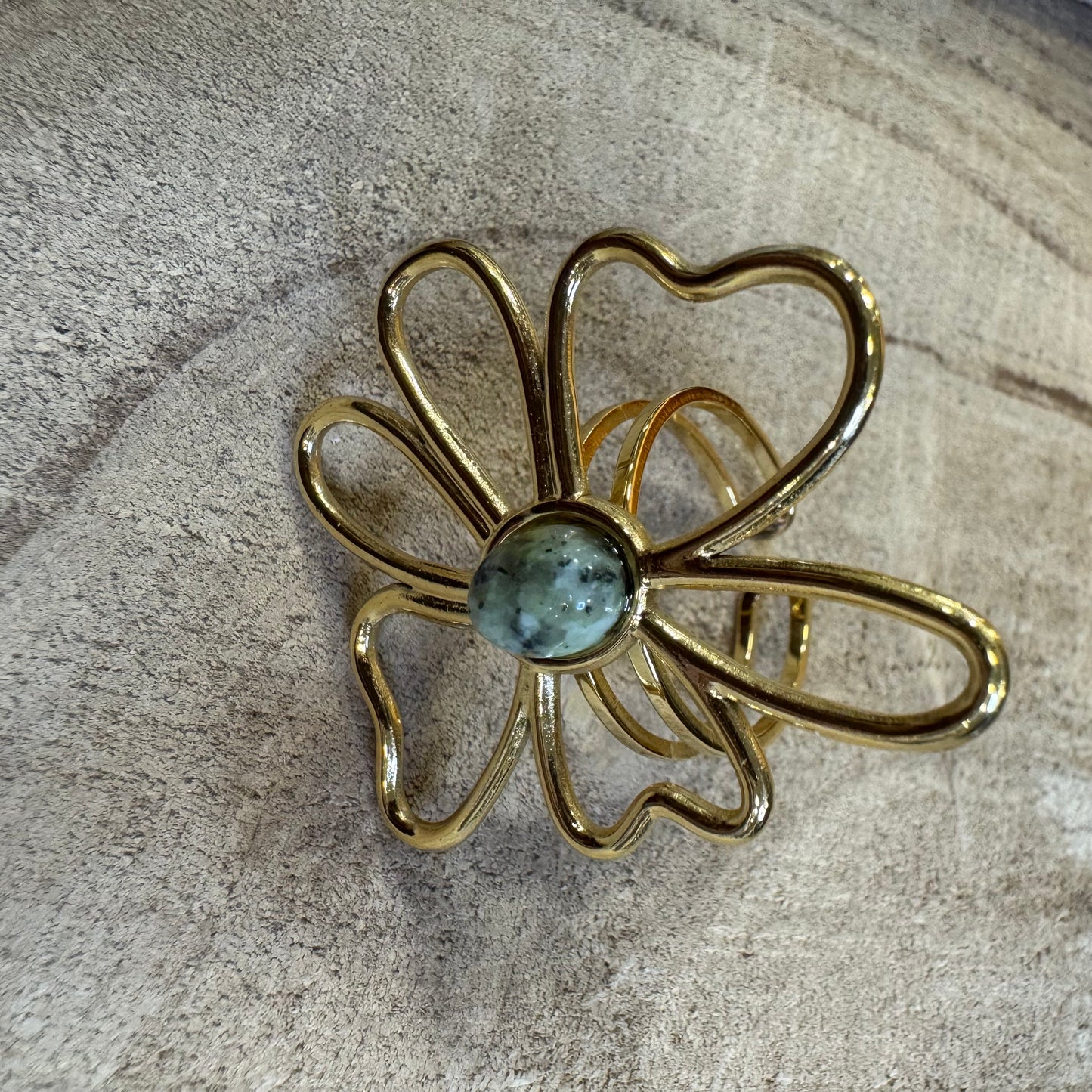 Anel Flor Assimétrica Grande Serpentina