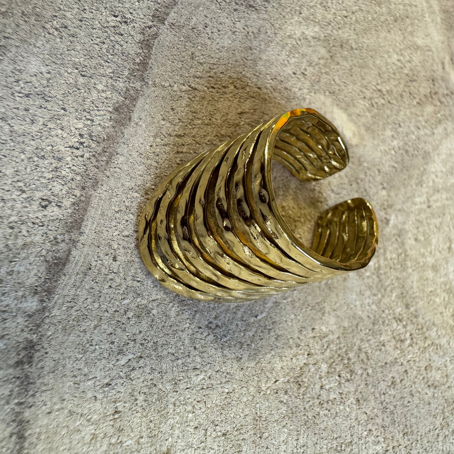 Anel 7 Escravas Douradas Diagonal