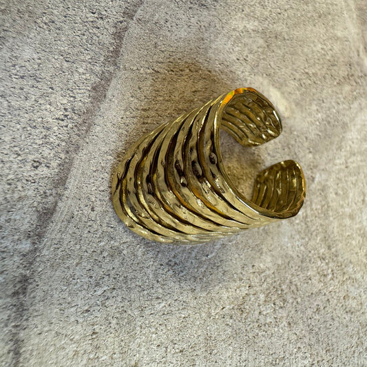 Anel 7 Escravas Douradas Diagonal