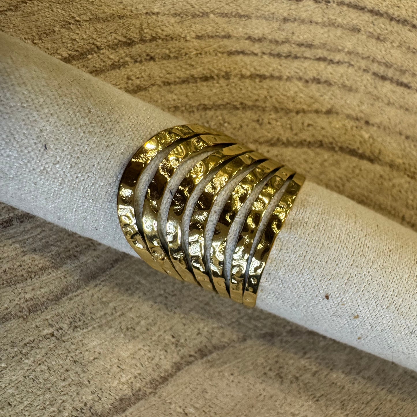 Anel 7 Escravas Douradas Diagonal