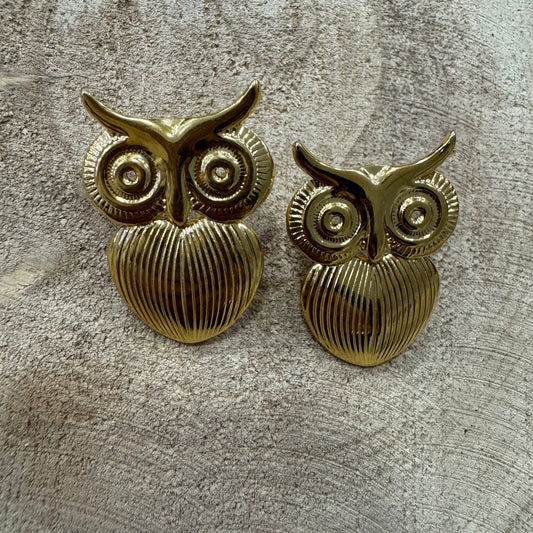 Brincos Coruja Grande Dourado