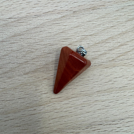 PÊNDULO PEDRAS SEM FIO - JASPE VERMELHO