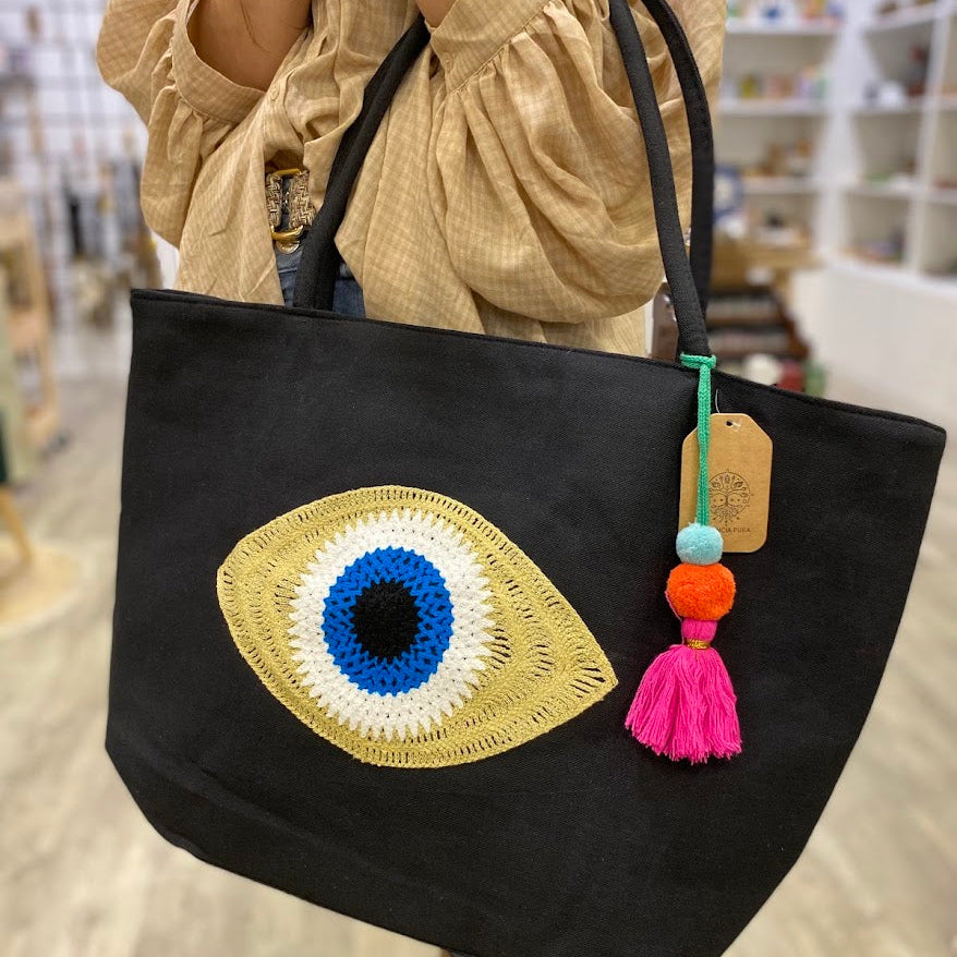 Saco de Praia com Olho 180000114 Preto