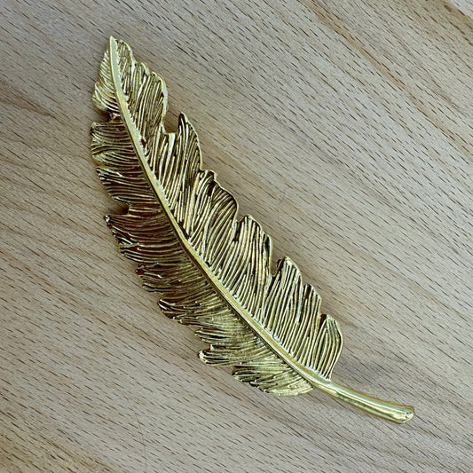 Mola de Cabelo Pena Grande Dourado